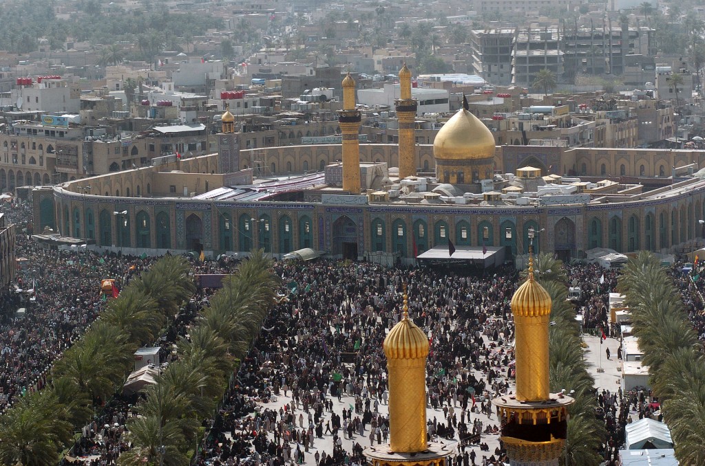 Shi'ite pilgrims visiting the mosque of Husayn in Karbala, Iraq, in commemoration of his death (Ashura).