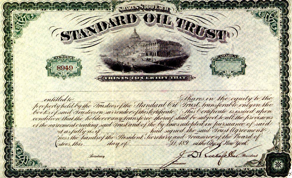 Standard Oil Trust Certificate (1896)