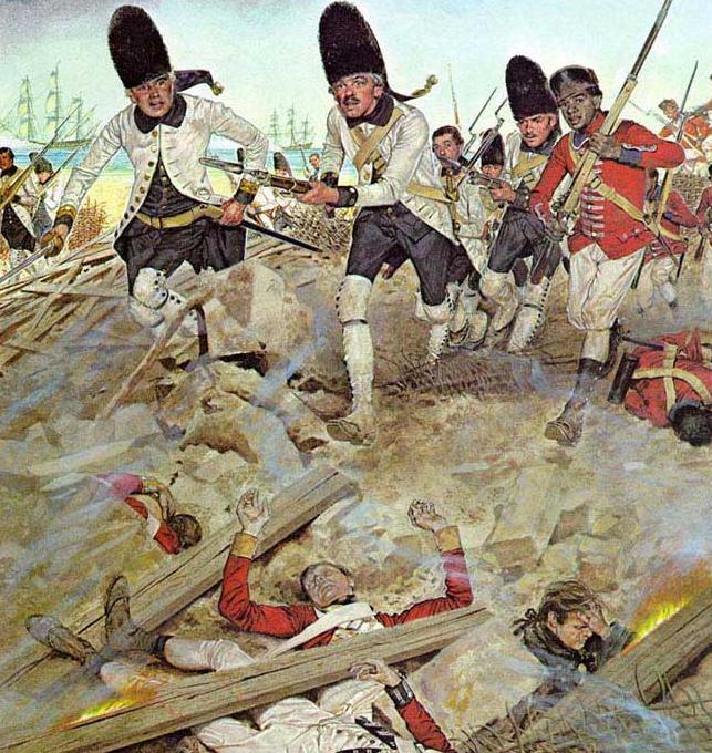 Spanish grenadiers and Havana militia pour into the ruins of Fort George at the Siege of Pensacola (1781)