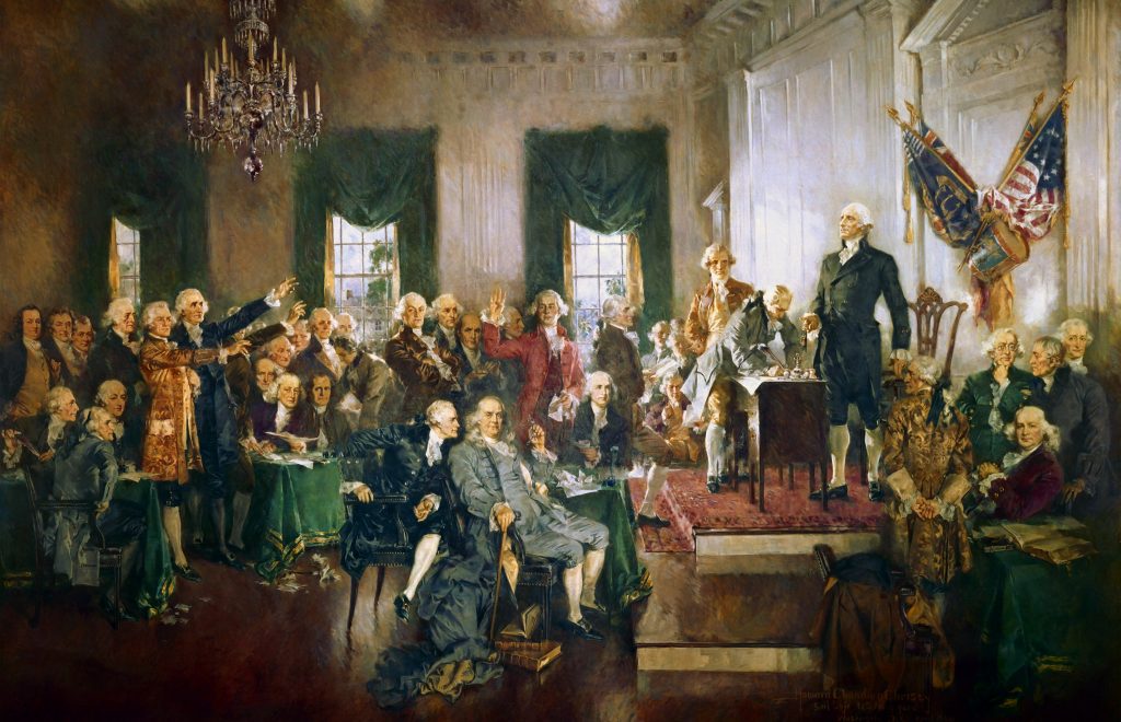 Howard Chandler Christy's "Scene at the Signing of the Constitution of the United States"