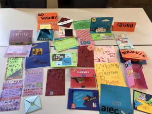 Photo of hand made letters to Texas 4000 riders