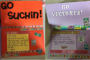 Two of the handmade cards for Suchin and Victoria