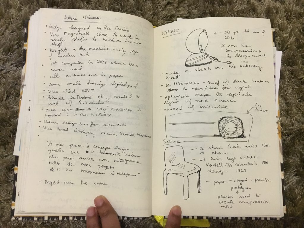 Notes and sketches from Magistretti