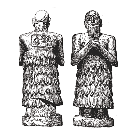 Drawing of statues
