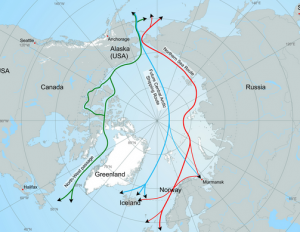 As the polar ice retreats arctic shipping will become faster and cheaper.