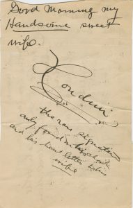 Note from Harry Houdini to Bess Houdini, undated. Harry Houdini Collection