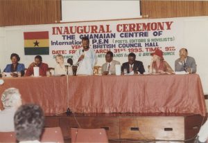  Unidentified photographer. Photograph of inaugural ceremony of the Ghanaian Centre of International PEN, 1995.