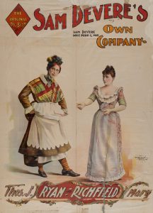 Poster for Sam Devere's Own Company, featuring Thomas Ryan and Mary Richfield, ca. 1900. Popular Entertainment Collection, Harry Ransom Center.
