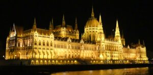 Budapest Parliament Building at night
