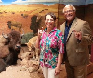 Dean Zayas and Anita Hunter (MSSW ’80) at the Scurry County Museum in in Snyder