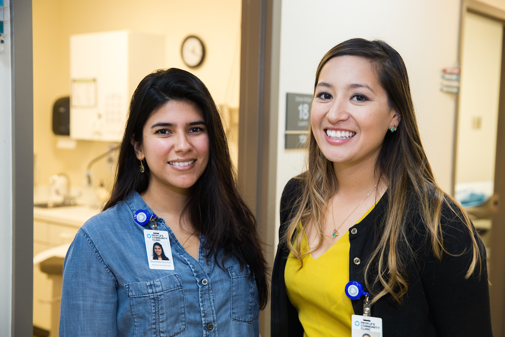 Marianela Guzman and Griselda Onofre on a typical day at the Center for Women's Health