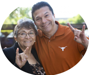 Ramón Gómez and his mother at the 2019 alumni reunion. Photo by Lynda González.