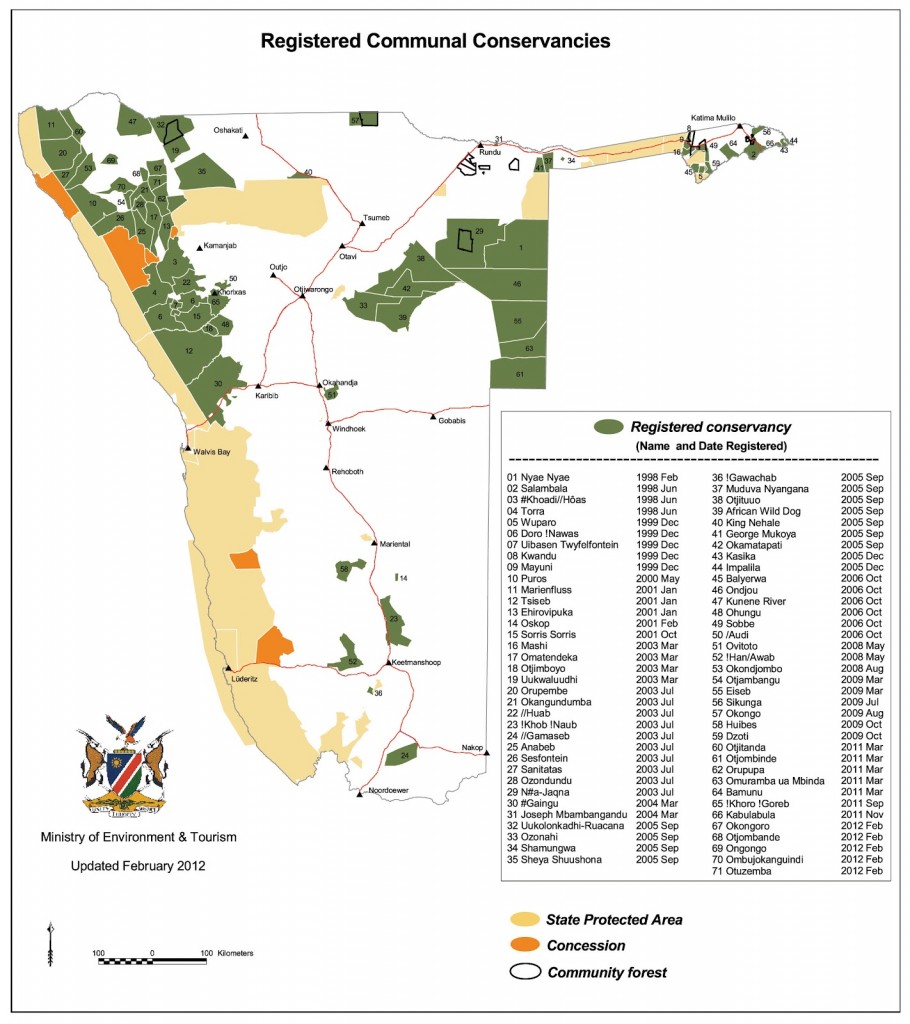 Namibia conservancies map