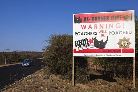 "Poachers will be poached" sign in South Africa. From www.fightforrhinos.com.