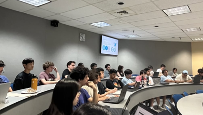 Picture of Actuarial Science Club members listening during a meeting