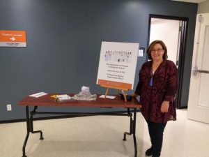 Jeanette Brickman representing ANGS at the Professional Nurses Organization Mixer 