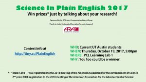 Science in plain English contest flyer