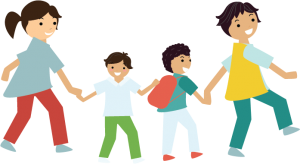 Cartoon of children holding hands