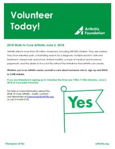 walk to cure arthritis poster
