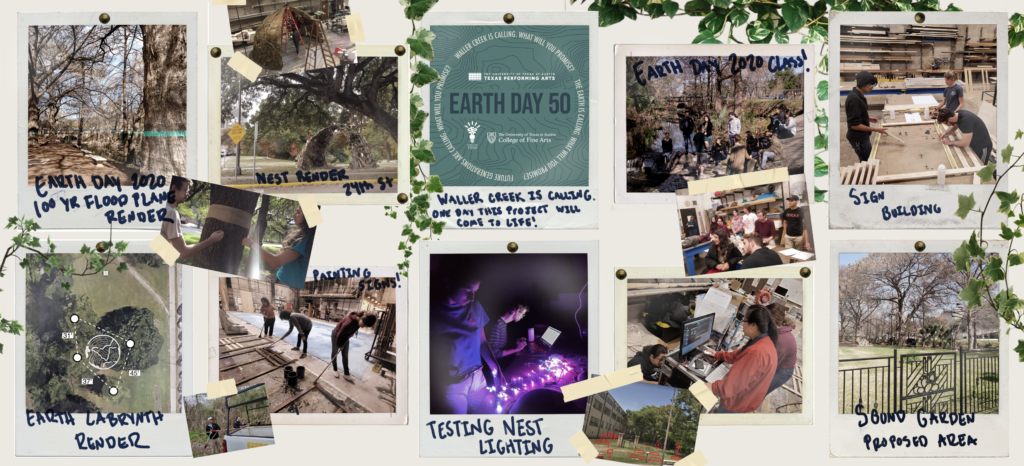Collage of polaroid pictures of Earth Day activities