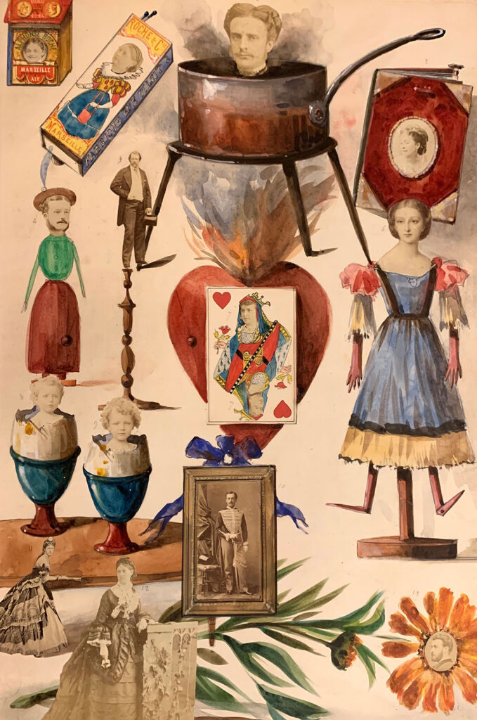historic illustration of whimsical characters