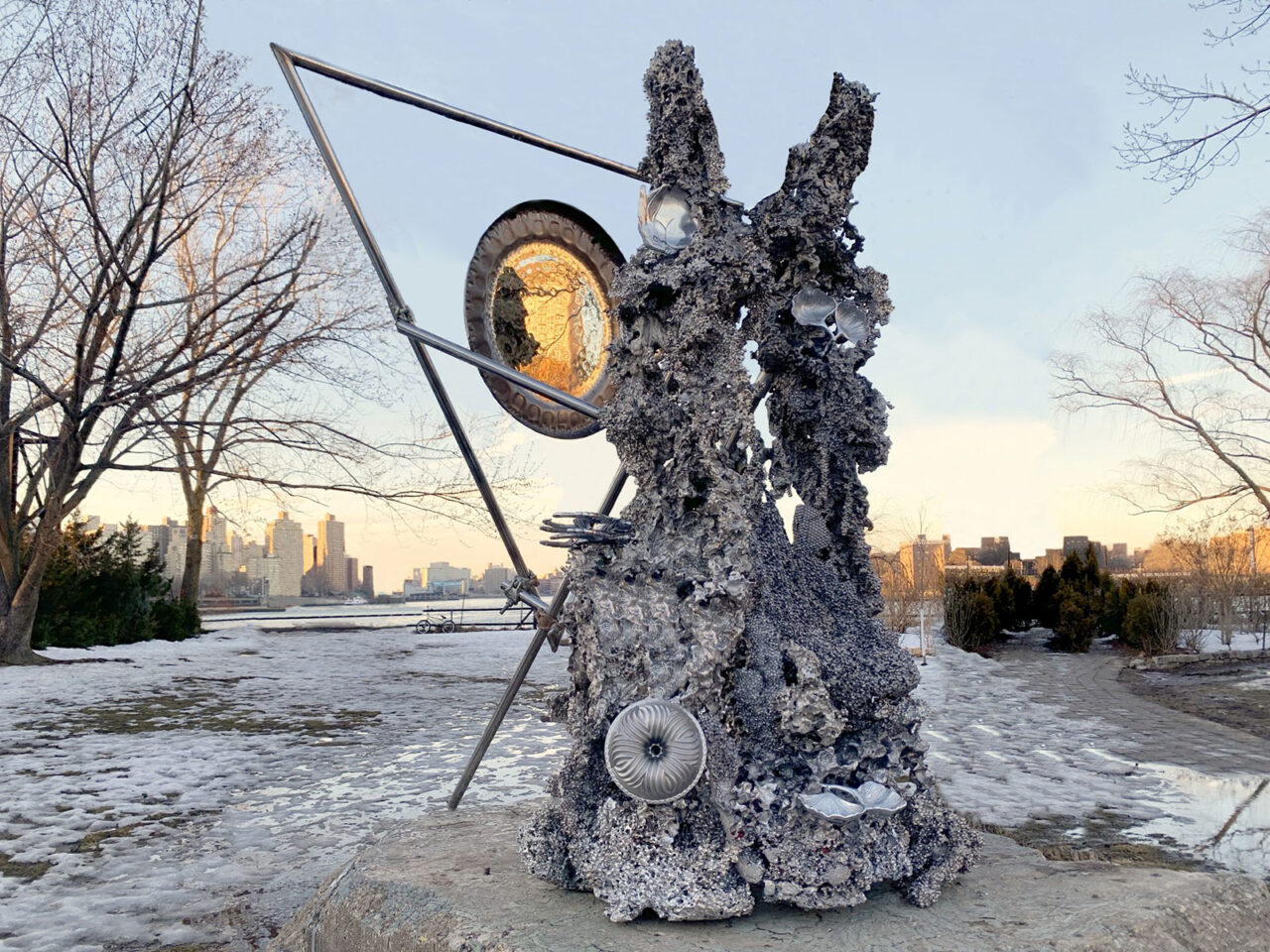 metal sculpture in park