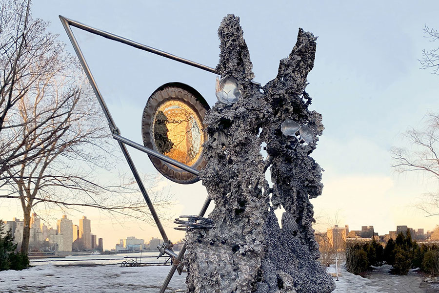 metal sculpture in park