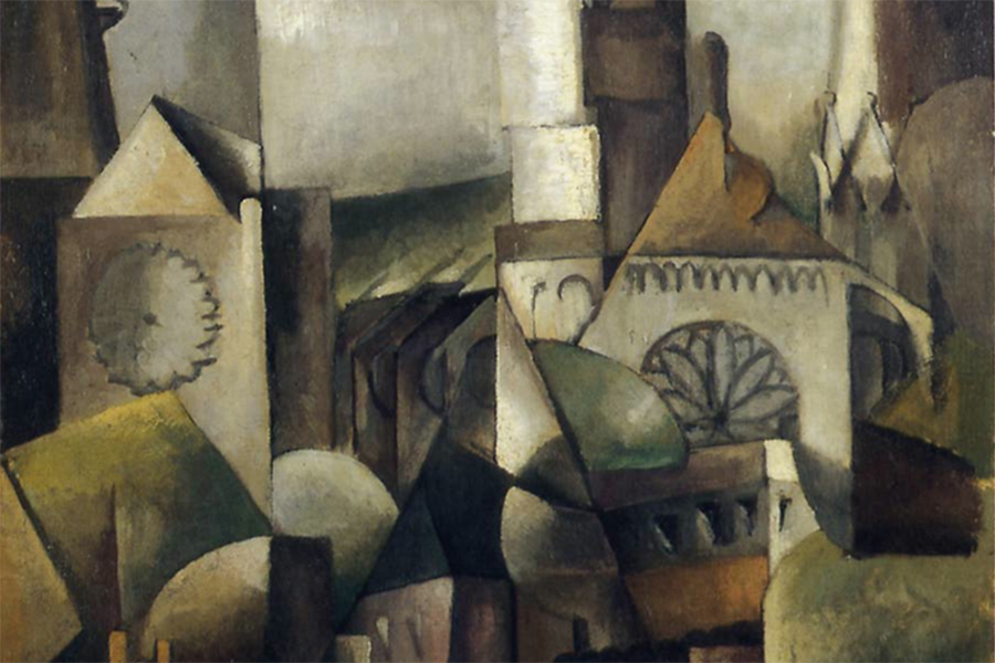 cubist painting of Chartres cathedral