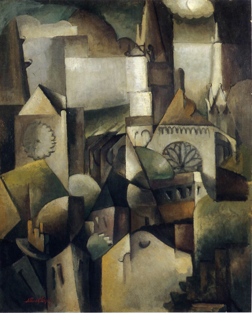 cubist painting of Chartres cathedral
