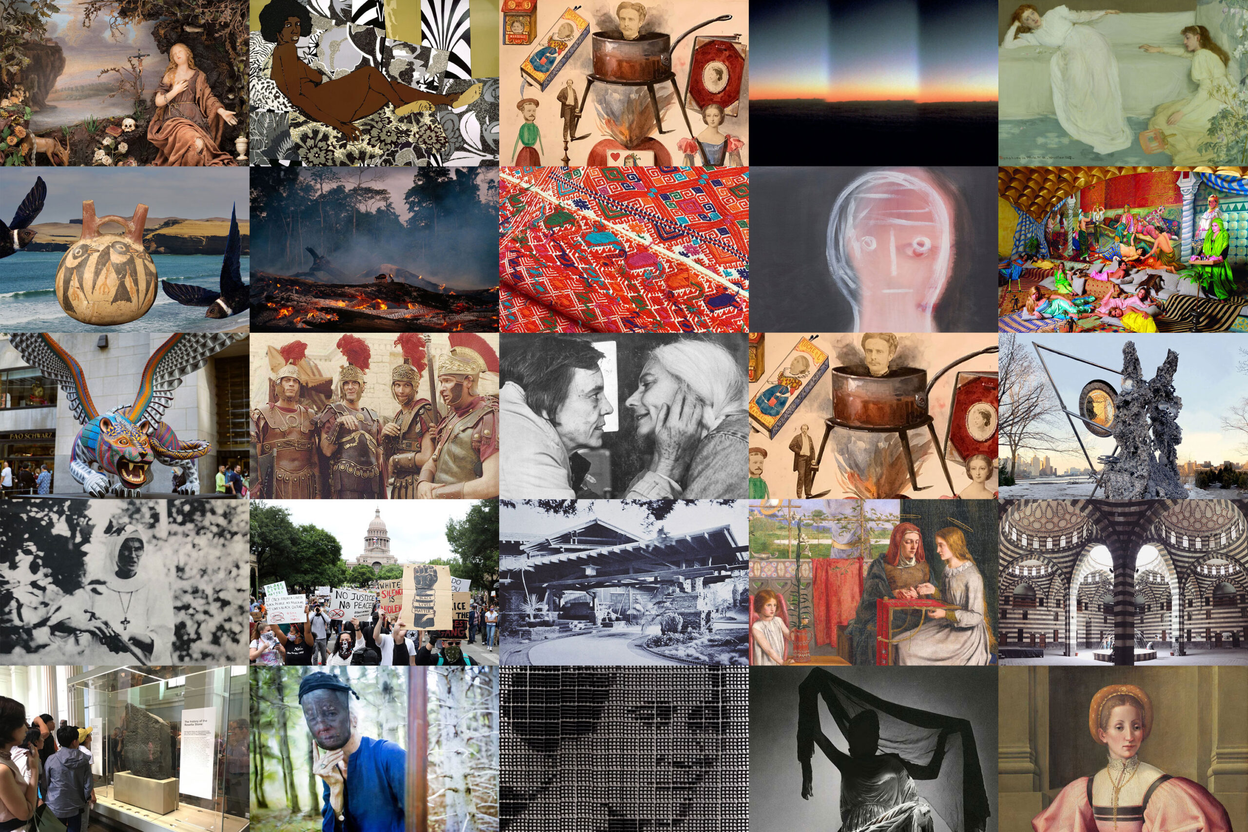 composite image of smaller images that each represent a single past thesis project