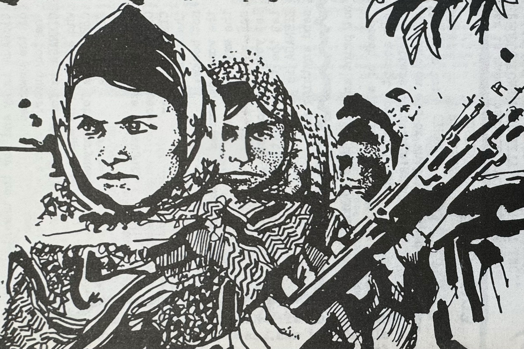 print of people holding rifles