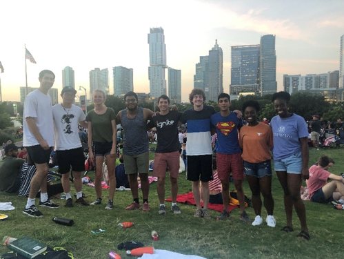 students at auditorium shores