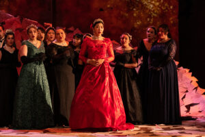 Tatyana sings surrounded by a chorus of women