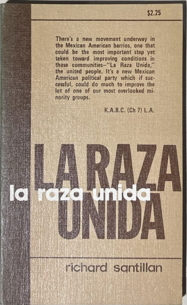 Book cover of La Raza Unida. The cover is entirely brown and beige, with the title and author's name in brown and white. 