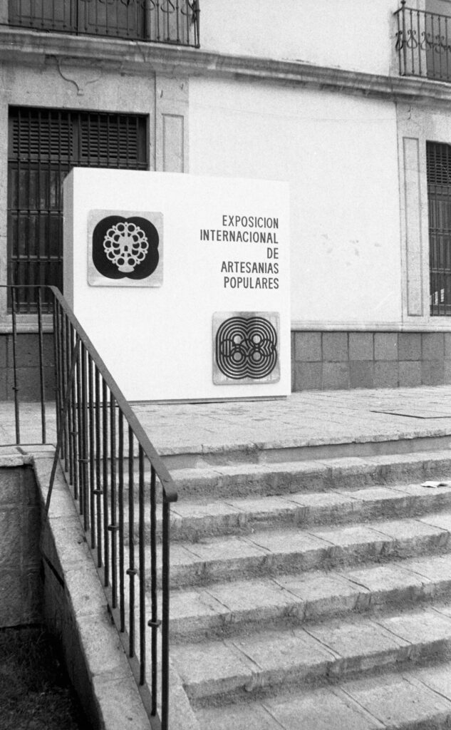Signage at entrance to the International Folk Art Exhibition at the 1968 Mexico City Cultural Olympiad