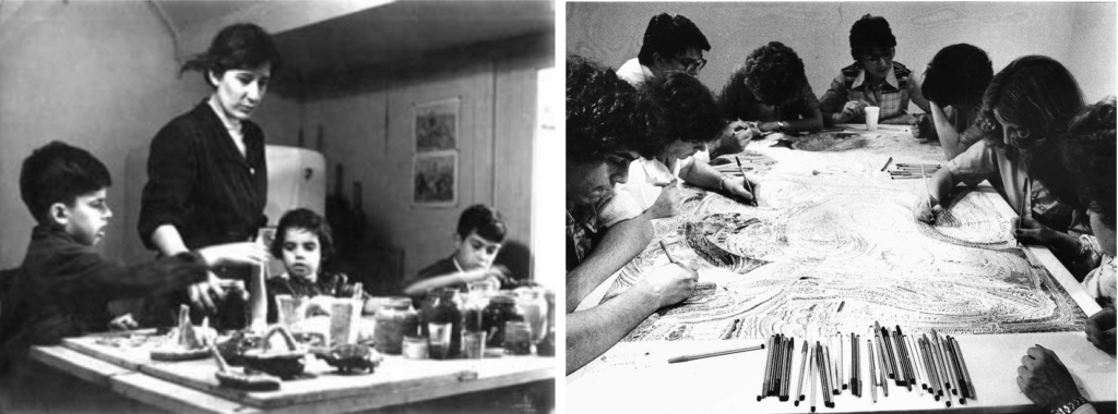 Mirtha Dermisache and Margarita Paksa at work