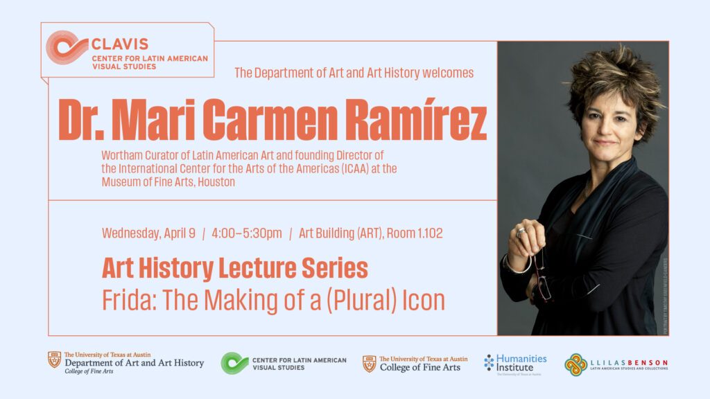 Poster with portrait of curator, Mari Carmen Ramirez