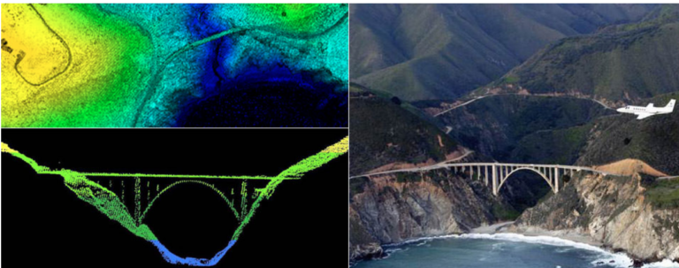 image of a plane and lidar data