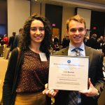 Picture of Inessa Ach and Chris Bischak with this Outstanding UTC Student of the Year Award at the CUTC Reception and Award Banquet