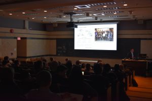 Discussing the center's research