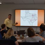 Ray Miller, Jr., AICP, giving an overview of transportation in the Texas Triangle