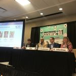 Lisa Loftus-Otway with her fellow panelists Finch Fulton (USDOT), Shailen Bhatt (ITS America), and Alex Fitzsimmons (US Dept of Energy)