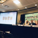 Lisa Loftus-Otway with her fellow panelists Finch Fulton (USDOT), Shailen Bhatt (ITS America), and Alex Fitzsimmons (US Dept of Energy)