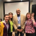 Lisa Loftus-Otway with her panel attendees, Melanie Bartlett Norrell of AECOM and Susanna Gallun, Transportation Consultant, along with fellow panelist Shailen Bhatt of ITS America.