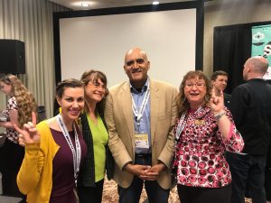 Lisa Loftus-Otway with her panel attendees, Melanie Bartlett Norrell of AECOM and Susanna Gallun, Transportation Consultant, along with fellow panelist Shailen Bhatt of ITS America.