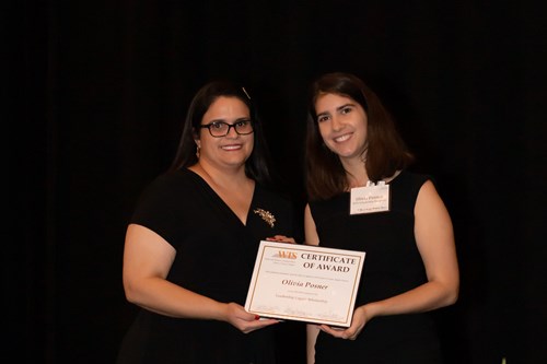 Olivia Posner receives the WTS Maggie Walsh Leadership Legacy Scholarship