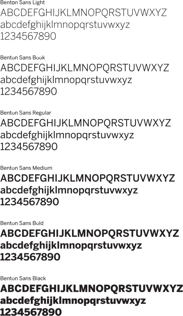 Samples of Benston Sans typeface