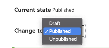 drop-down combo box to select one of the thre state options.