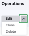 Options to edit, clone or delete a page