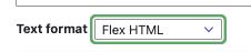 drop-down showing flex html selected